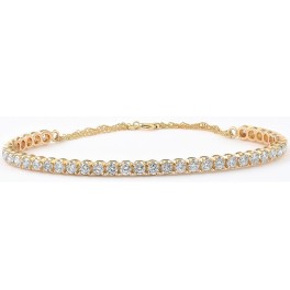 1Ct Diamond Bangle Cuff Bracelet in 10k Yellow Gold Lab Grown (G-H, VS)
