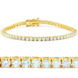 4.20ct Diamond Tennis Bracelet 18K Yellow Gold 7" (G-H, I1)