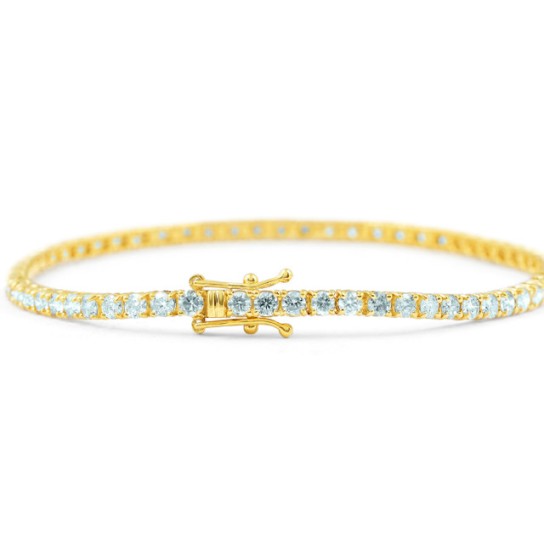 4.20ct Diamond Tennis Bracelet 18K Yellow Gold 7" (G-H, I1)