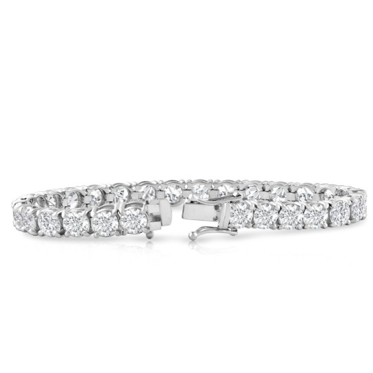 20 Ct Lab Grown Diamond Tennis Bracelet 14k White Gold 7" (G-H, SI)