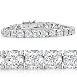 20 Ct Lab Grown Diamond Tennis Bracelet 14k White Gold 7" (G-H, SI)