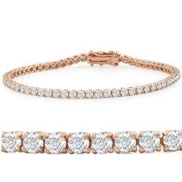 5ct Diamond Tennis Bracelet 14K Rose Gold 7" (G-H, I2-I3)