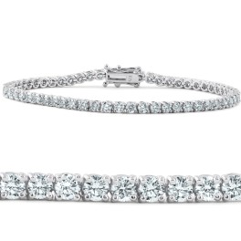 6ct Moissanite Tennis Bracelet 18K White Gold 7"