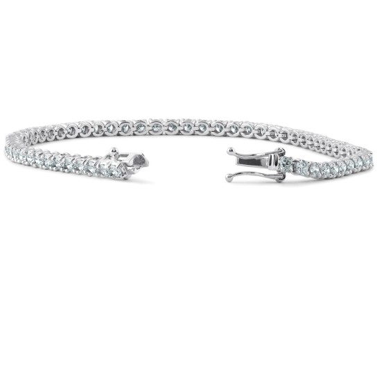 6ct Moissanite Tennis Bracelet 18K White Gold 7"