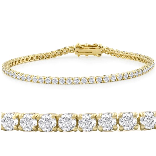 5ct Diamond Tennis Bracelet 18K Yellow Gold 7" (G-H, I2-I3)