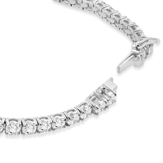 9 ct Genuine Certified Diamond Tennis Bracelet 7" 14K White Gold (J-K, I2-I3)