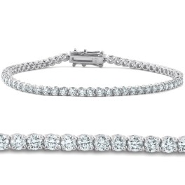 3 - 10 Ct Natural Diamond Tennis Bracelet in 14k White, Yellow, or Rose Gold (I-J, I1)