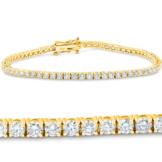 3 - 10 Ct Natural Diamond Tennis Bracelet in 14k White, Yellow, or Rose Gold (I-J, I1)