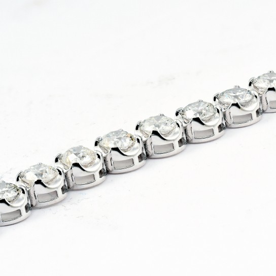 15 Ct Diamond Tennis Bracelet 18k White Gold 7" Double Locking Clasp (H-I, I2-I3)