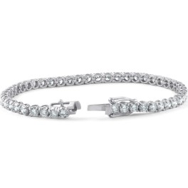 Certified 6.12 Ct Lab Grown Diamond Tennis Bracelet White Gold 7" (H-I/VS2-SI1) (G-H, VS)