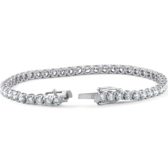 Certified 6.12 Ct Lab Grown Diamond Tennis Bracelet White Gold 7" (H-I/VS2-SI1) (G-H, VS)