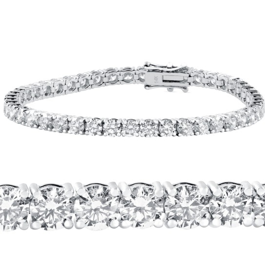 10 ct Diamond Tennis Bracelet 14k White Gold 7" Double Lock Clasp (G-H, I1)