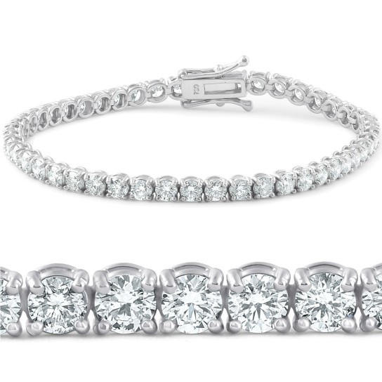 7 Ct TW Lab Grown Certified Diamond Tennis Bracelet 14K White Gold 7" (I-J, SI)