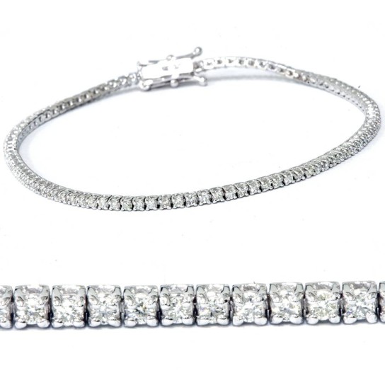 14k White or Yellow Gold Round-Cut Diamond Tennis Bracelet 2cttw 7" Women's (G-H, I2-I3)