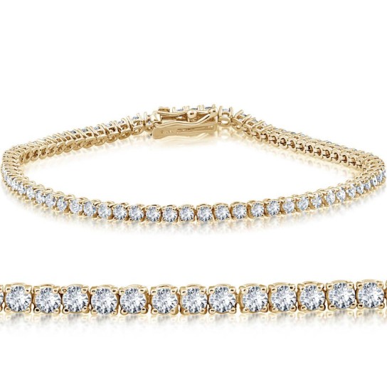 14k White or Yellow Gold Round-Cut Diamond Tennis Bracelet 2cttw 7" Women's (G-H, I2-I3)