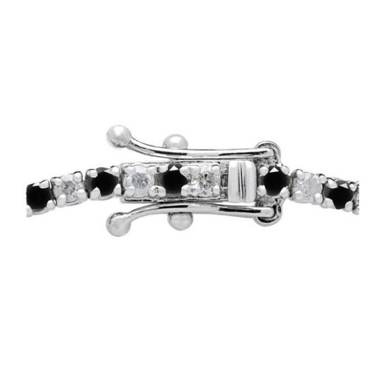 3ct Black & White Diamond Tennis Bracelet 7" 14K White Gold (K-L-I2,I3) (G-H, I1)