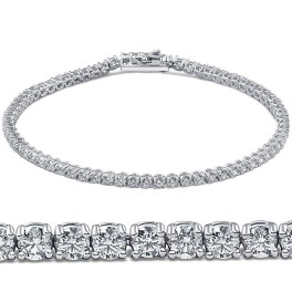 3ct Round Diamond Tennis Bracelet 14K White Gold Women's 7" (G-H, I1)  5 reviews