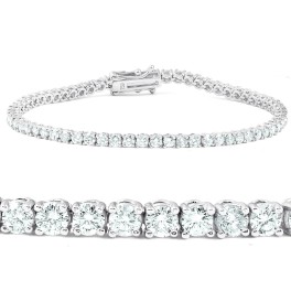 F/SI 4.28 Ct Diamond Tennis Bracelet 14k White Gold 7" (F-G, SI)