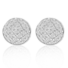 Natural Diamond Round Studs Screw Back Earrings White or Yellow Gold 7mm Wide (H-I, I1)