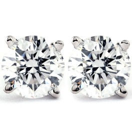 1 Ct TDW Platinum Diamond Screw Back Studs IGI Certified (K-L, I2-I3)