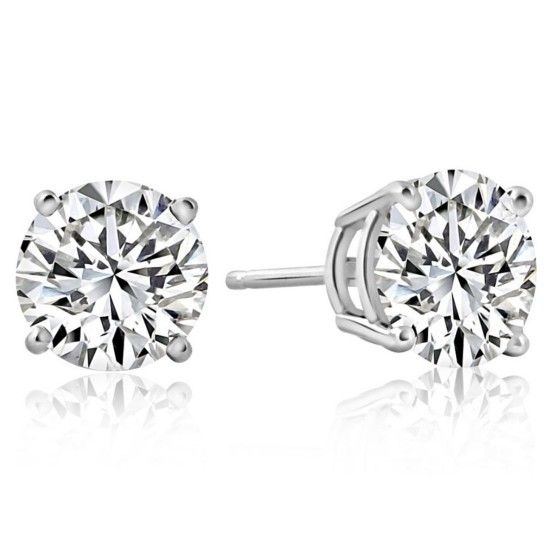 14k White or Yellow Gold 1.94Ct Certified Round Cut Diamond Studs Lab Grown (I-J, I2-I3)