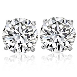 14k White or Yellow Gold 1.94Ct Certified Round Cut Diamond Studs Lab Grown (I-J, I2-I3)