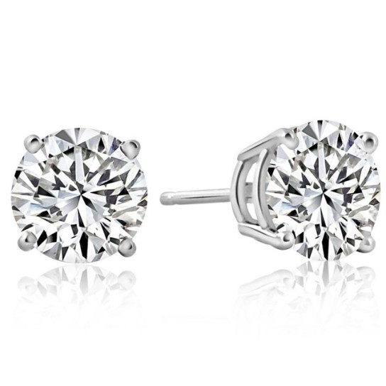 14k White or Yellow Gold 2 Ct T.W. Certified Diamond Studs Lab Grown Earrings (I-J, I2-I3)