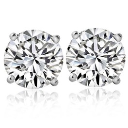 14k White or Yellow Gold 2 Ct T.W. Certified Diamond Studs Lab Grown Earrings (I-J, I2-I3)