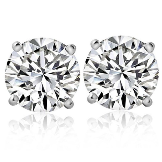 14k White or Yellow Gold 2 Ct T.W. Certified Diamond Studs Lab Grown Earrings (I-J, I2-I3)