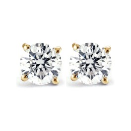 14k Yellow Gold .78 Ct T.W. Certified Screw Back Diamond Studs (I-J, SI)