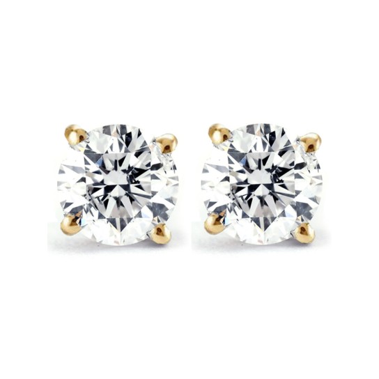 14k Yellow Gold .78 Ct T.W. Certified Screw Back Diamond Studs (I-J, SI)