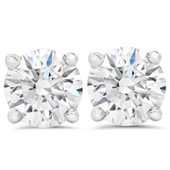 4.50Ct Diamond Studs in 14k Whit Gold With Screw Backs (H-I, SI)