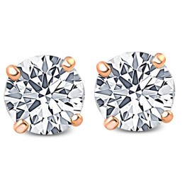 1 - 3 Ct T.W. Lab Grown Round Diamond Studs in 14k White, Yellow, or Rose Gold (G-H, I1)