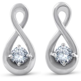 1 3/4ct Diamond Knot Studs Petite 14k White Gold (G-H, VS)