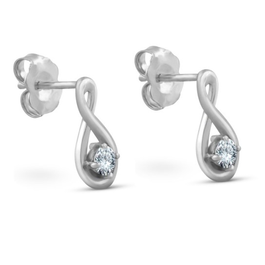 1 3/4ct Diamond Knot Studs Petite 14k White Gold (G-H, VS)