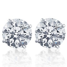 .25 - 1.50 Carat (ctw) Diamond Studs in 14k White Gold Lab Grown (J-K, VS)