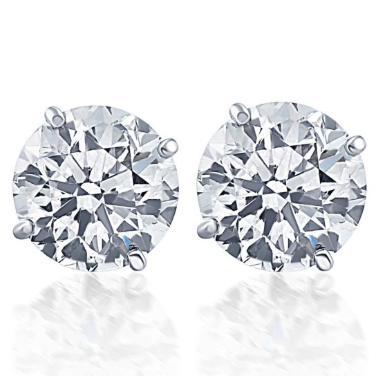 .25 - 1.50 Carat (ctw) Diamond Studs in 14k White Gold Lab Grown (J-K, VS)