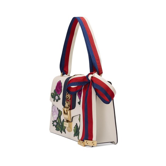 White Embroidered Sylvie Small shoulder bag