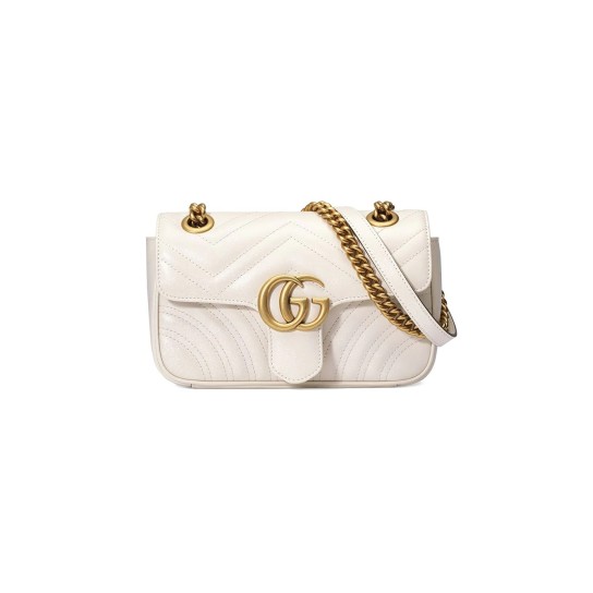 white GG Marmont matelassé mini bag