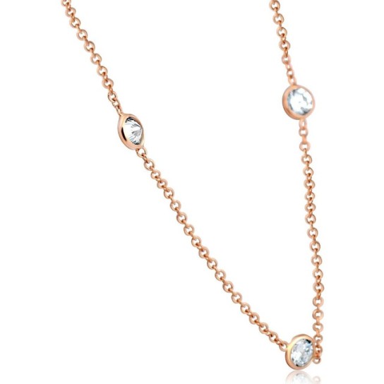 2 Ct Diamonds By The Yard Necklace 14K Rose Gold Lab Grown Diamond (J-K, VS)