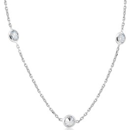 2 Ct Diamonds By The Yard Necklace 14K White Gold Lab Grown Diamond (J-K, VS)