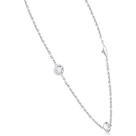 2 Ct Diamonds By The Yard Necklace 14K White Gold Lab Grown Diamond (J-K, VS)