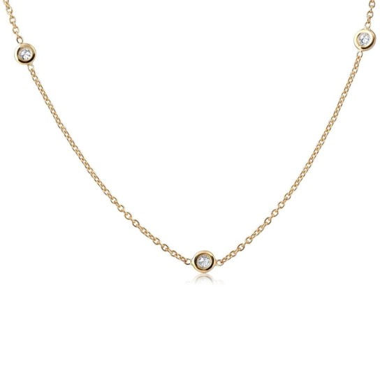 1/4ct Diamonds By The Yard 18" 14K Yellow Gold Women's Necklace (G-H, SI)