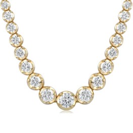 11 1/2Ct Graduated Diamond Tennis Necklace 18k Yellow Gold (G-H, VS)