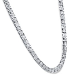 Huge 23 Ct Diamond Tennis Necklace 14K White Gold 18" (J-K, I1)