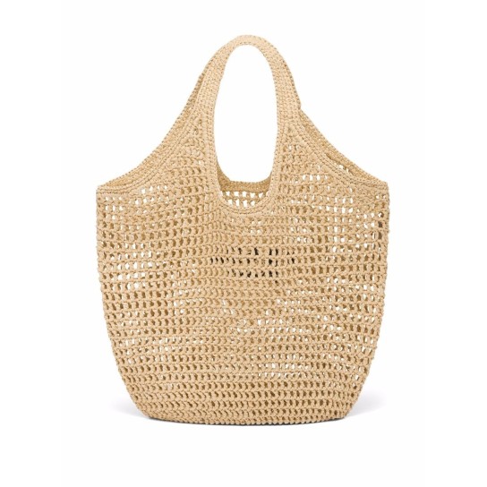 logo straw tote bag