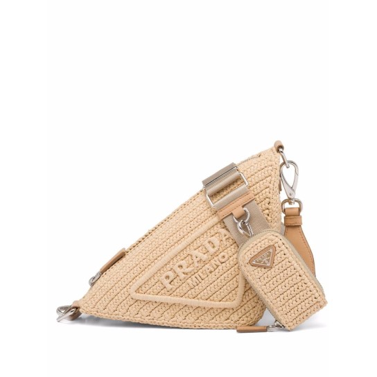 raffia Triangle shoulder bag