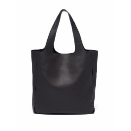 triangle-logo leather tote bag