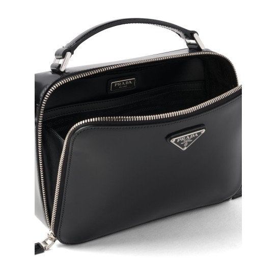 Brique brushed-leather crossbody bag