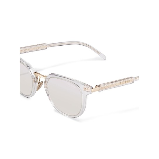 clear round-frame sunglasses